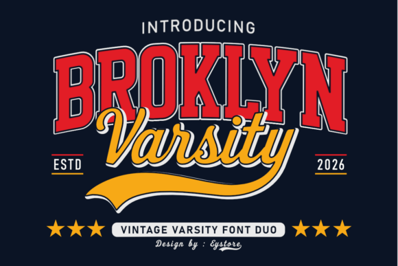 Brooklyn Varsity: A Classic Font Duo for Vintage Branding